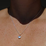 Purple/Blue Sea Glass Heart Necklace