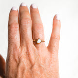 White Sea Glass, Gold Vermeil - Size L