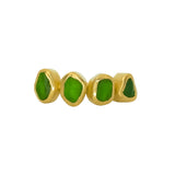 Green Sea Glass, Gold Vermeil - Size N