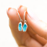 Blue Sea Glass Hoops