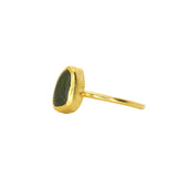 Green Sea Glass, Gold Vermeil - Size P