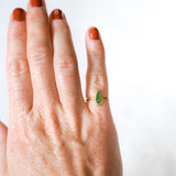 Green Sea Glass, Gold Vermeil - Size H