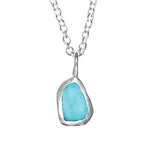 Blue Sea Glass Necklace