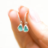 Green Sea Glass Hoops