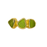 Green Sea Glass, Gold Vermeil - Size O