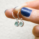 Light Blue Sea Glass Hoops