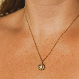 Sea Glass Sun Necklace - Gold Vermeil