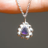Purple Sea Glass Sun Necklace
