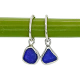 Blue Sea Glass Hoops