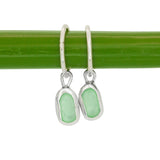 Green Sea Glass Hoops