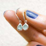 Light Blue Sea Glass Hoops