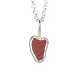 Red Sea Glass Heart Necklace