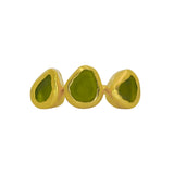 Green Sea Glass, Gold Vermeil - Size Q