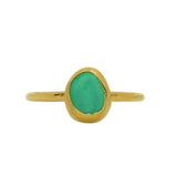 Green Sea Glass, Gold Vermeil - Size M