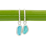 Blue Sea Glass Hoops