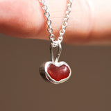 Red Sea Glass Heart Necklace