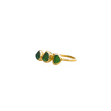 Green Sea Glass, Gold Vermeil - Size R