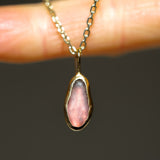 Pink/Purple Sea Glass Necklace - Gold Vermeil