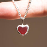 Red Sea Glass Heart Necklace