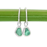 Green Sea Glass Hoops