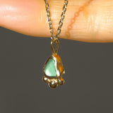 Green Sea Glass Necklace - Gold Vermeil