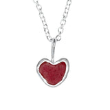 Red Sea Glass Heart Necklace