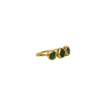 Green Sea Glass, Gold Vermeil - Size M