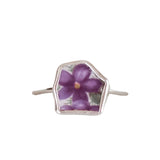 Purple Flower Ring - Size Q