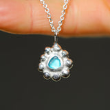 Blue Sea Glass Sun Necklace