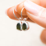 Green Sea Glass Hoops