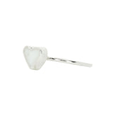 White Sea Glass Heart - Size S
