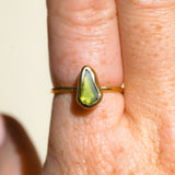 Green Sea Glass, Gold Vermeil - Size O