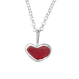 Red Sea Glass Heart Necklace