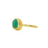 Green Sea Glass, Gold Vermeil - Size M