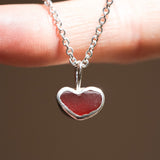 Red Sea Glass Heart Necklace