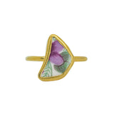Purple Flower Ring, Gold Vermeil - Size I (i)