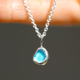 Blue Sea Glass Necklace