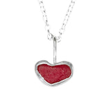 Red Sea Glass Heart Necklace