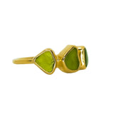 Green Sea Glass, Gold Vermeil - Size O