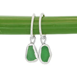 Green Sea Glass Hoops