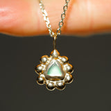 Sea Glass Sun Necklace - Gold Vermeil