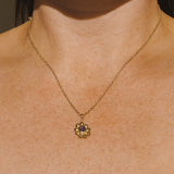 Sea Glass Sun Necklace - Gold Vermeil