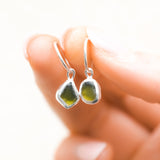 Green Sea Glass Hoops