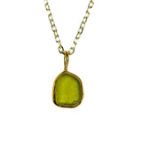 Green Sea Glass Necklace - Gold Vermeil