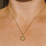 Sea Glass Sun Necklace - Gold Vermeil
