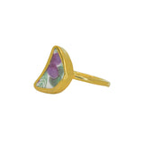 Purple Flower Ring, Gold Vermeil - Size I (i)