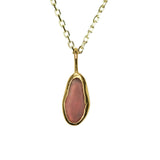 Pink/Purple Sea Glass Necklace - Gold Vermeil