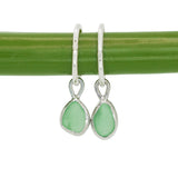 Green Sea Glass Hoops
