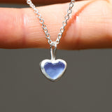 Purple/Blue Sea Glass Heart Necklace