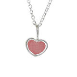 Pink Sea Glass Heart Necklace
